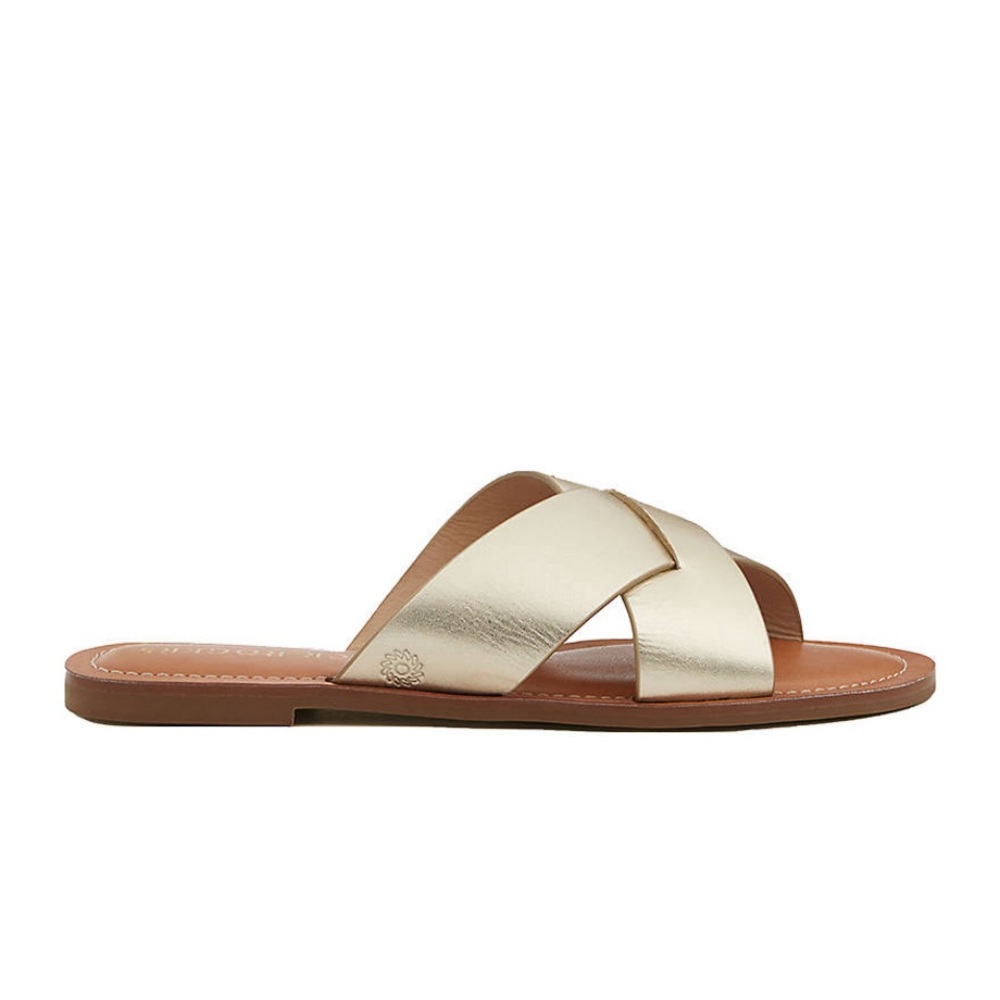 Jack Rogers Sloane Gold Sandals Womens size 6.5M. Brand new in box. Perfect cond